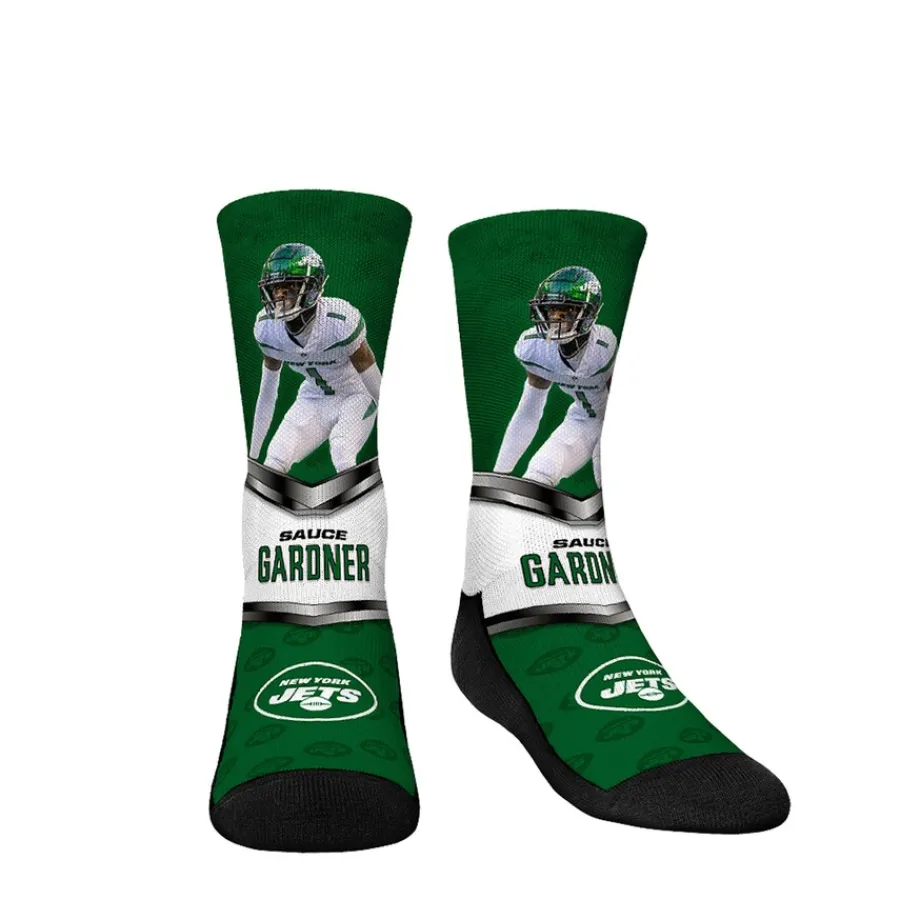 Kids New York Jets Shoes & Socks^Youth Rock Em Socks Ahmad Sauce Gardner 3-Pack Crew Sock Set