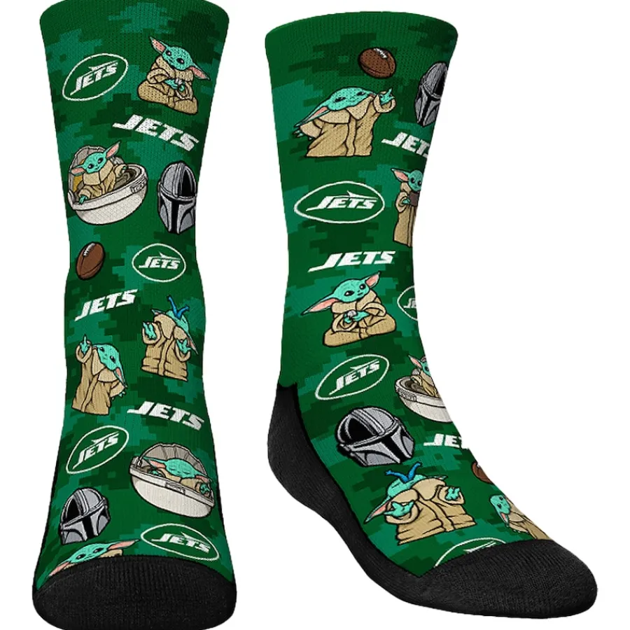 Kids New York Jets Shoes & Socks^Youth Rock Em Socks 3-Pack Mandalorian Crew Socks