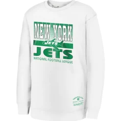 Kids New York Jets Sweatshirts & Fleece | Kids^Youth White Retro Big Game Fleece Pullover Sweatshirt