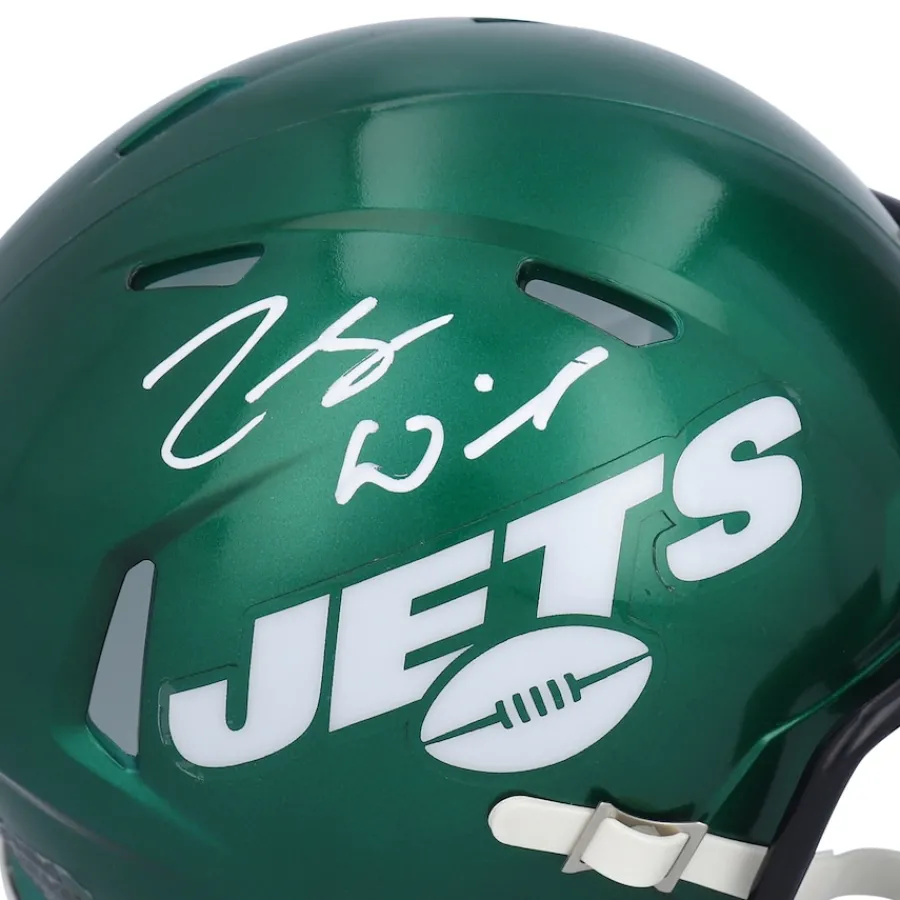 New York Jets Autographed Items | Helmets^Zach Wilson Autographed Riddell Speed Mini Helmet